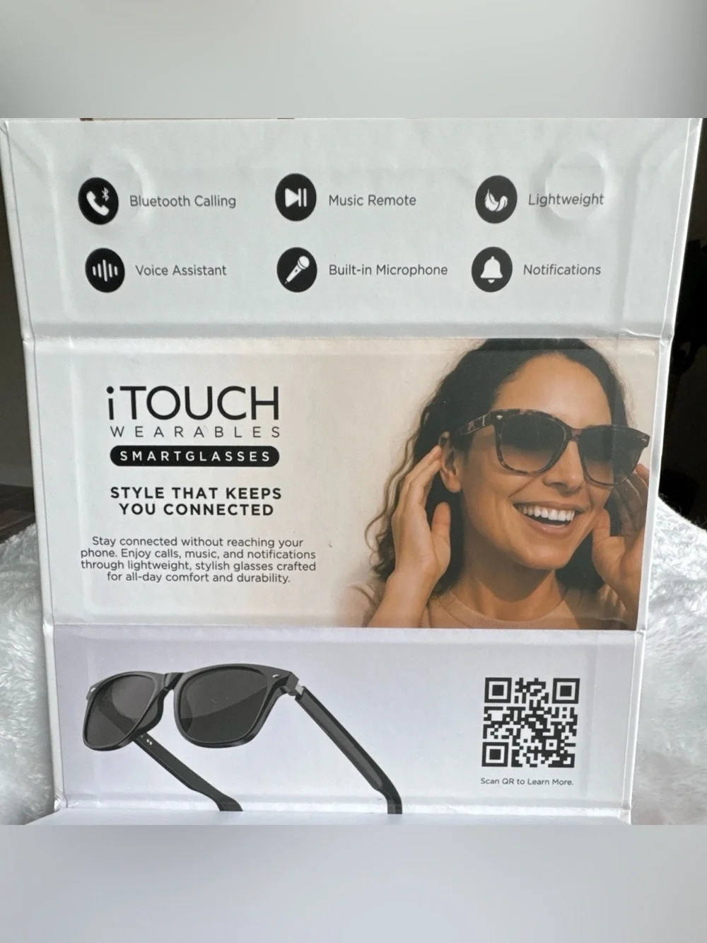 iTouch Wearables SMARTGLASSES Bluetooth Smart Glasses w/ Calling NIB